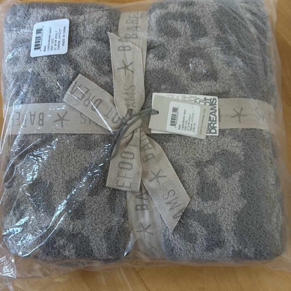Barefoot Dreams Charcoal Animal Print Throw